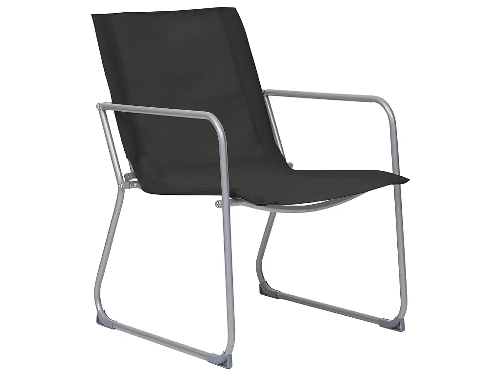 Salon de jardin 4 pcs Tissu et acier Noir