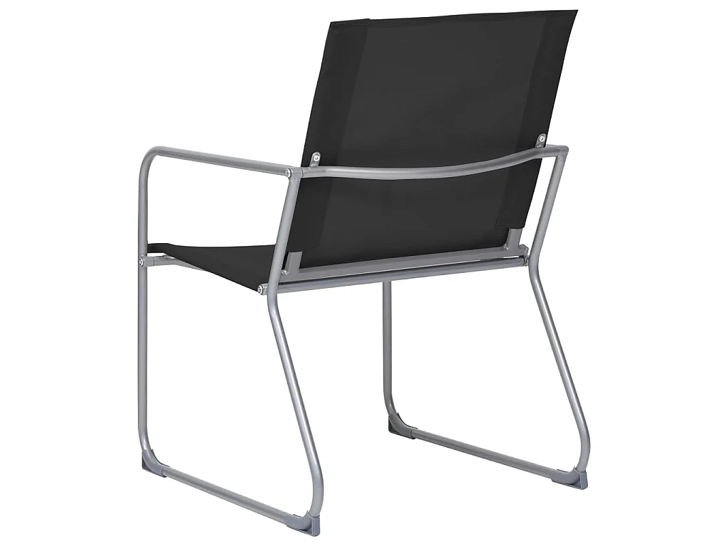 Salon de jardin 4 pcs Tissu et acier Noir