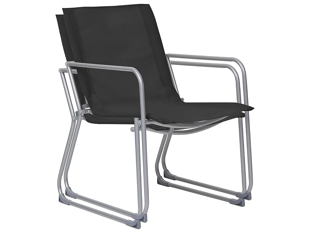 Salon de jardin 4 pcs Tissu et acier Noir