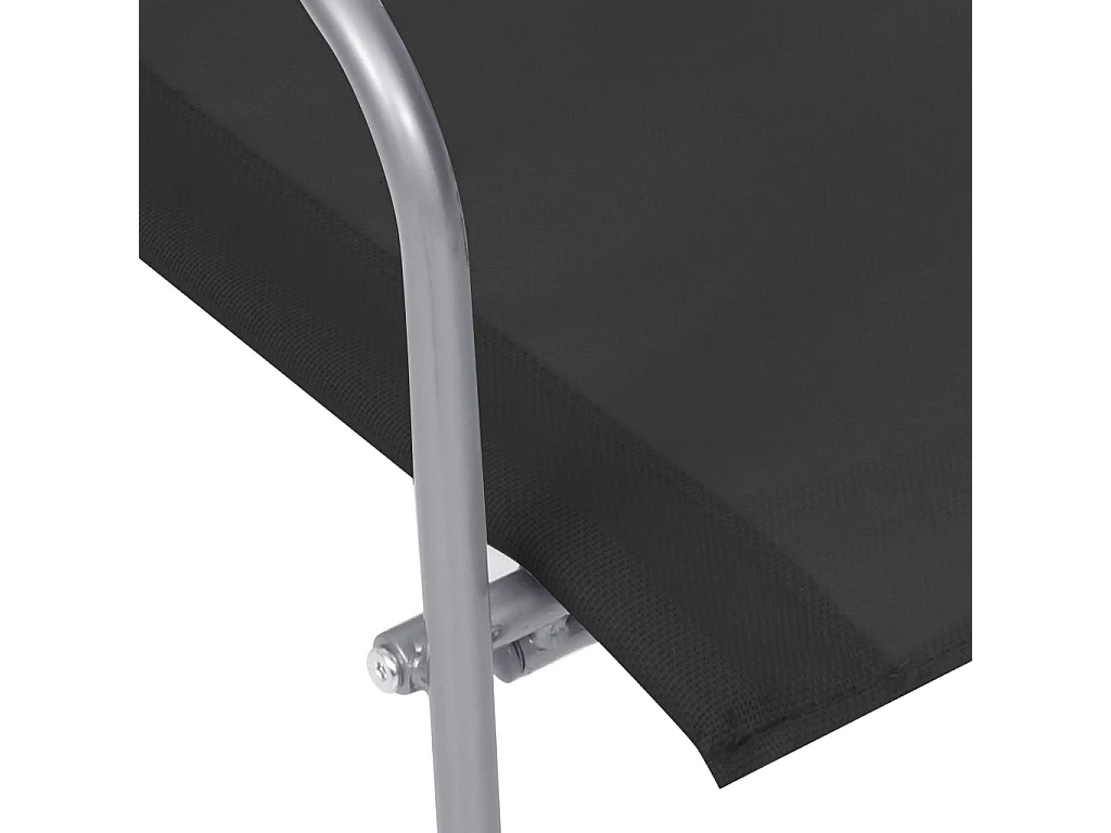 Salon de jardin 4 pcs Tissu et acier Noir