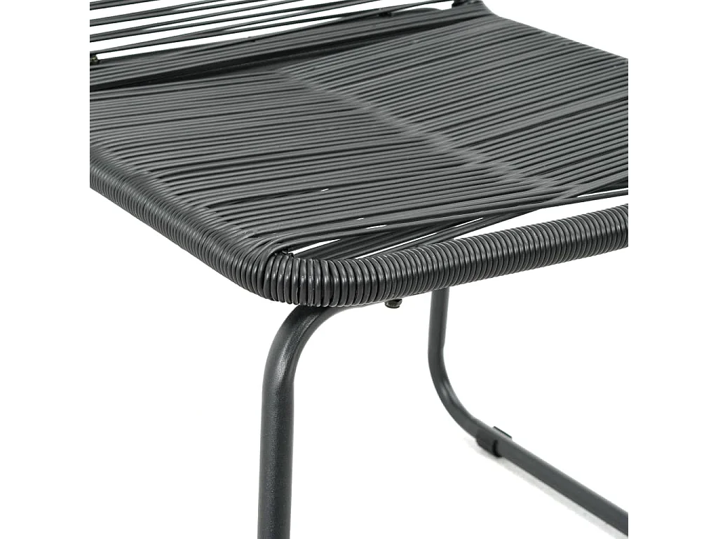 Salon de jardin 3 pcs Rotin PVC Noir et marron