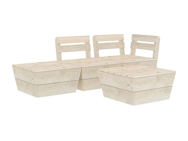 Salon de jardin palette 4 pcs Bois d'épicéa imprégné