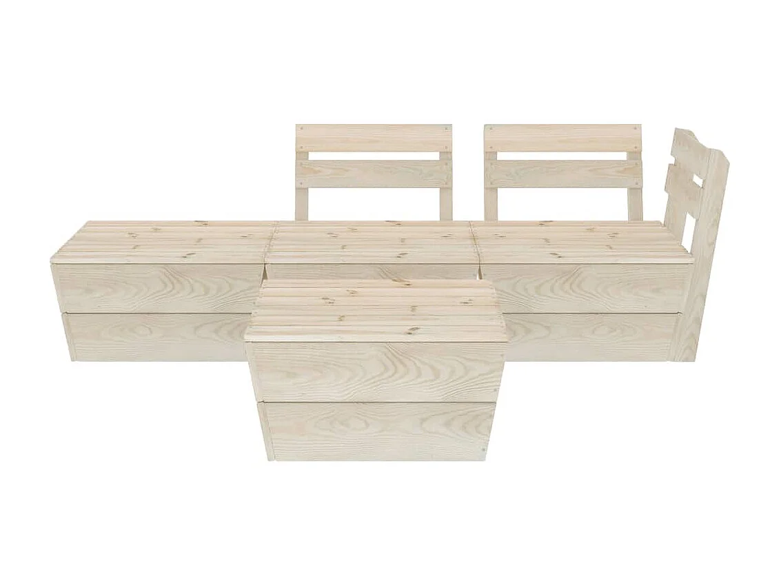 Salon de jardin palette 4 pcs Bois d'épicéa imprégné