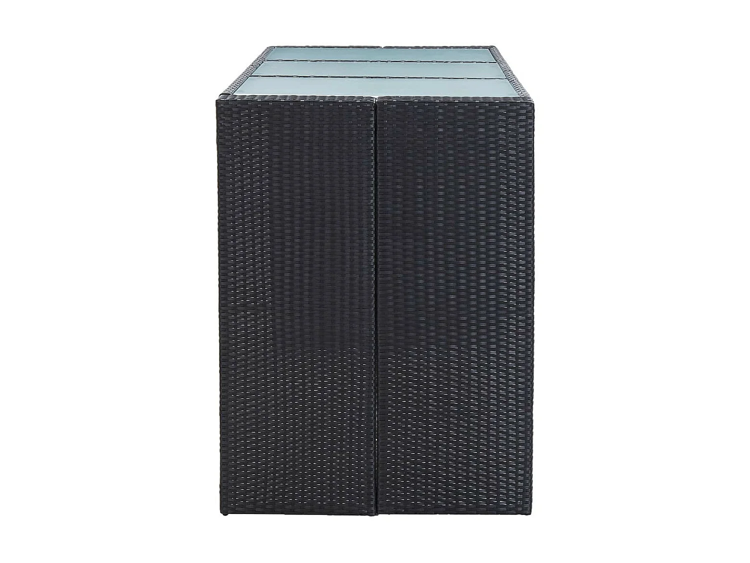 Meuble de bar de jardin 7 pcs et coussins Résine tressée Noir