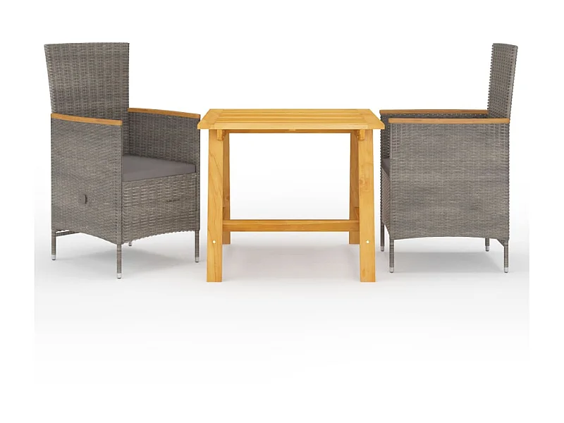 Ensemble de salle à manger de jardin 3 pcs Gris 34