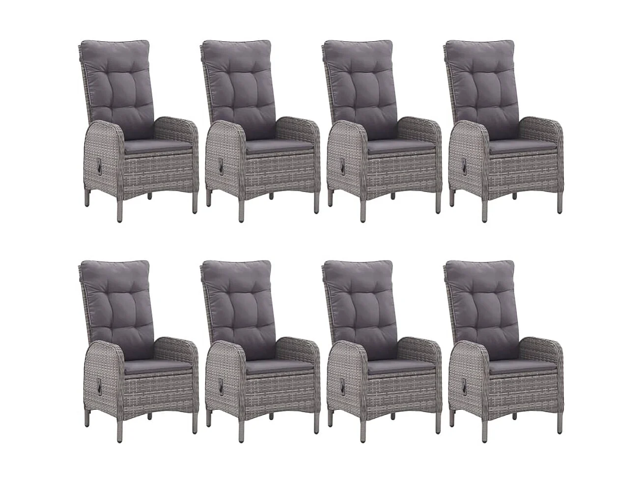 Ensemble de salle à manger de jardin 9 pcs Gris 10