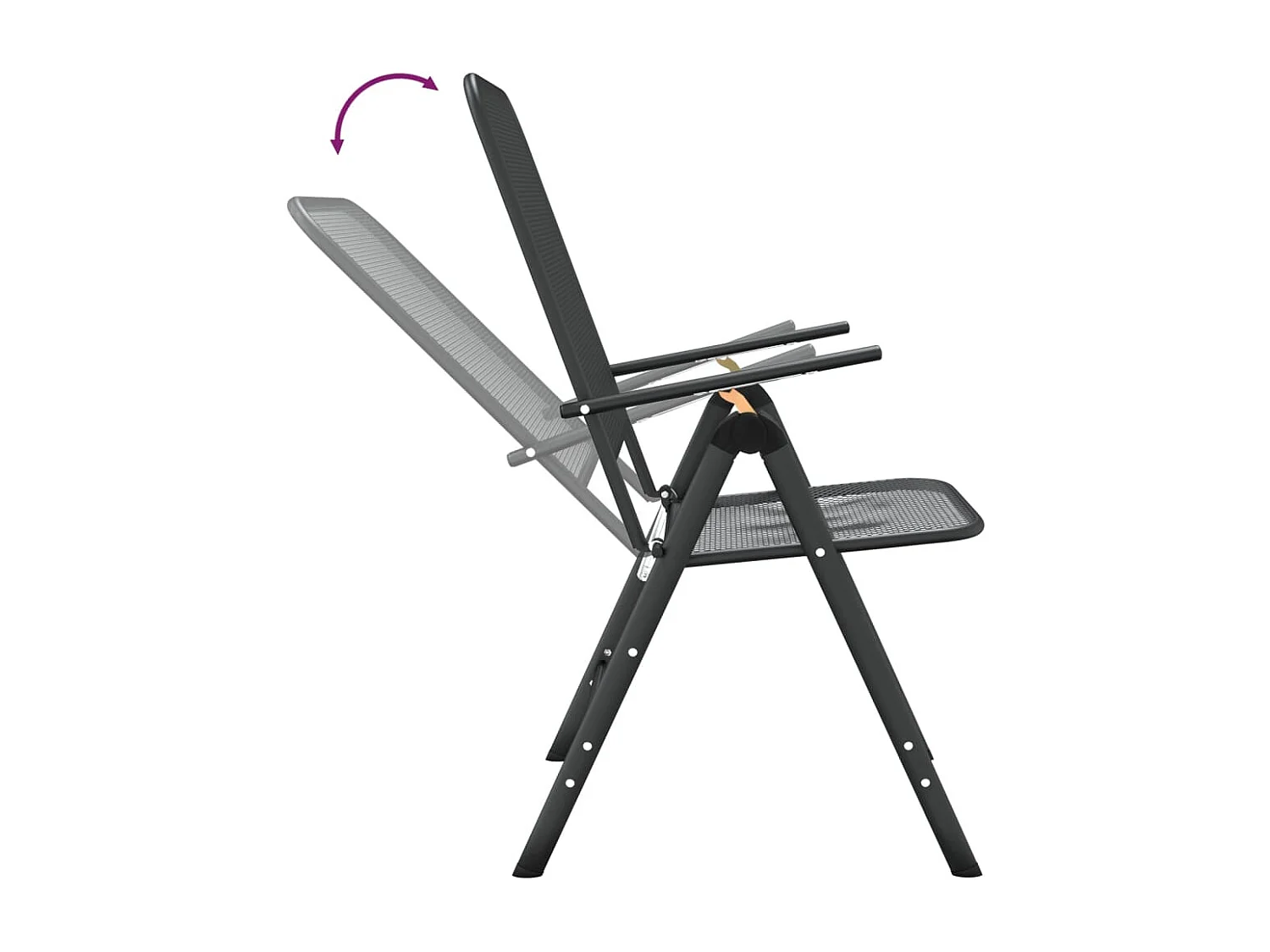 Mobilier à dîner de jardin 3 pcs Maille Métal Anthracite 2