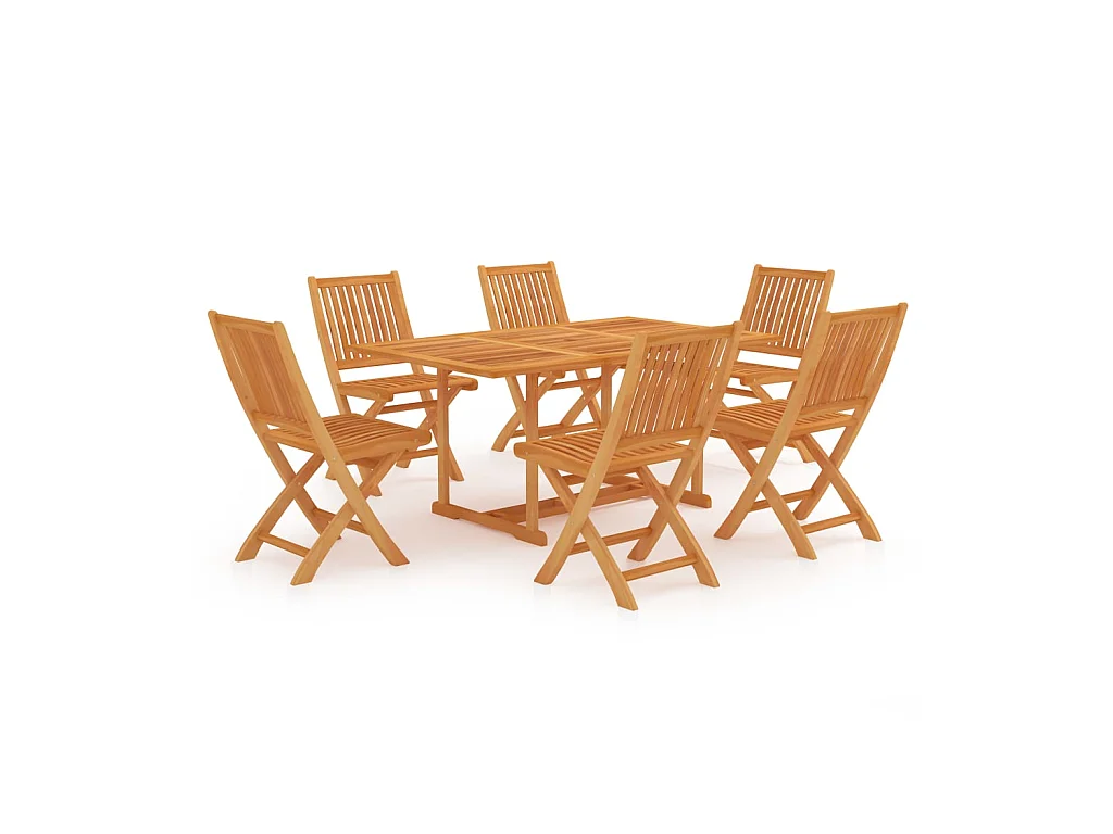 Ensemble de salle à manger de jardin 7 pcs Bois de teck massif 8