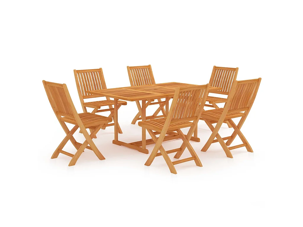 Ensemble de salle à manger de jardin 7 pcs Bois de teck massif 8