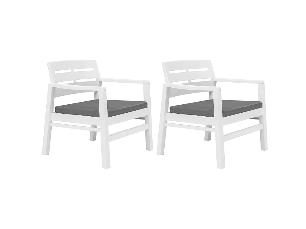 Salon de jardin 3 pcs Plastique Blanc 3