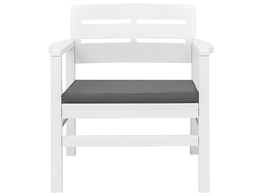 Salon de jardin 3 pcs Plastique Blanc 3