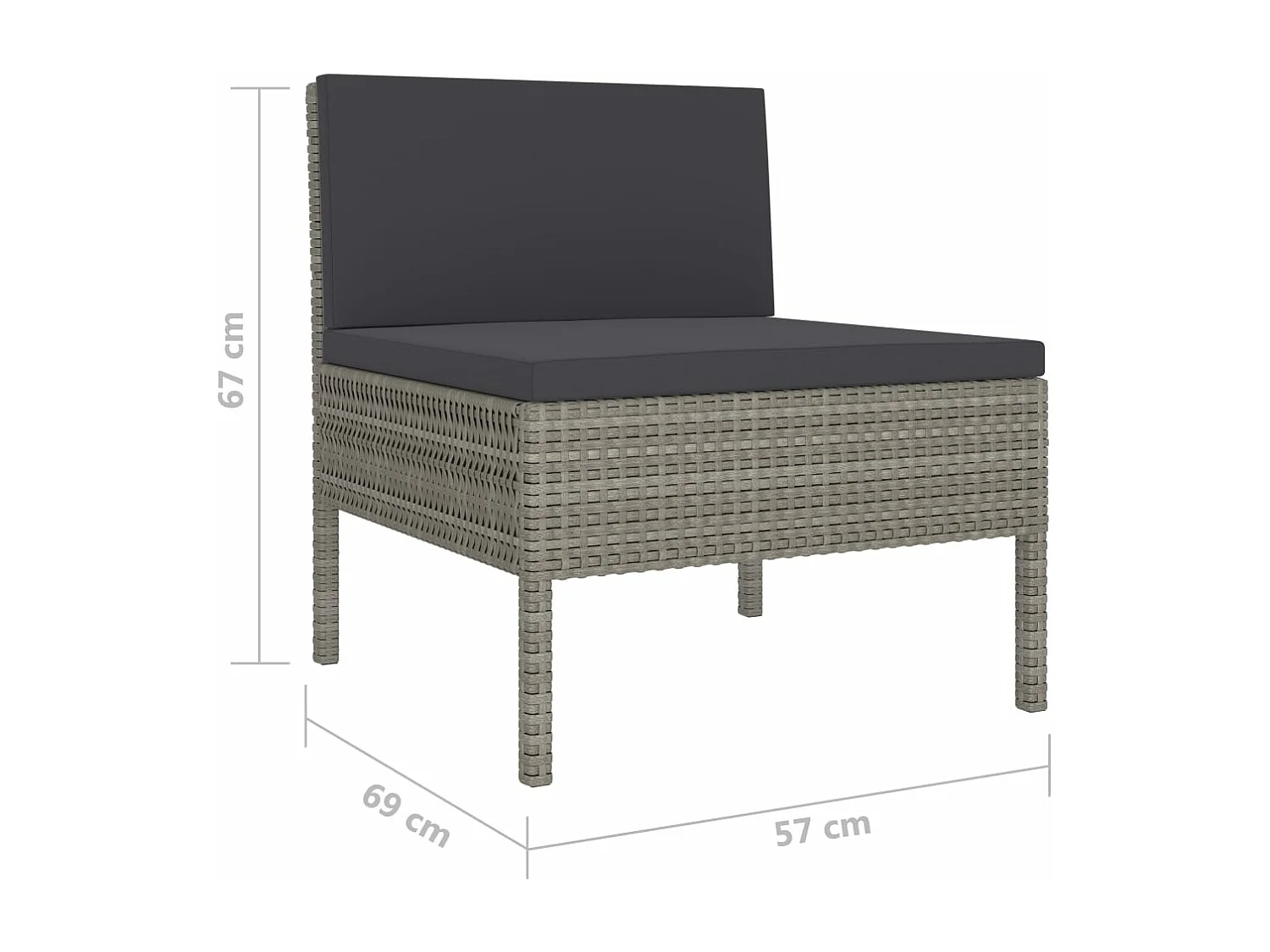 Salon de jardin 6 pcs avec coussins Résine tressée Gris 30