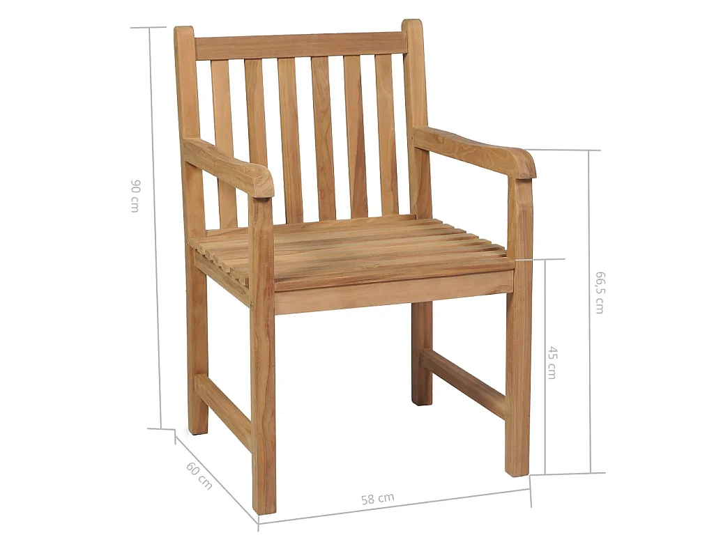 Ensemble de salle à manger d'extérieur 5pcs Bois solide de teck