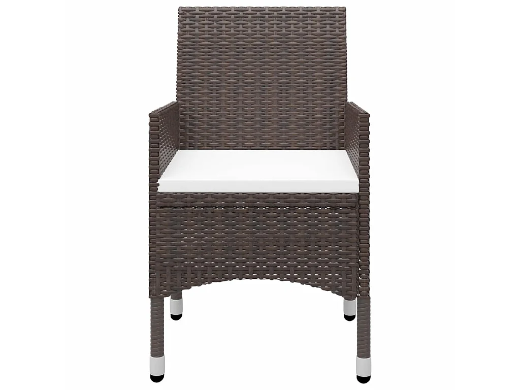 Ensemble de salle à manger de jardin 5 pcs Marron 7