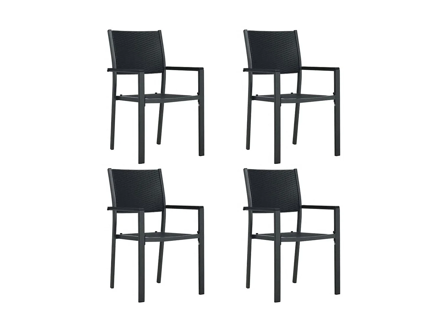 Ensemble de salle à manger de jardin 5 pcs Noir 23