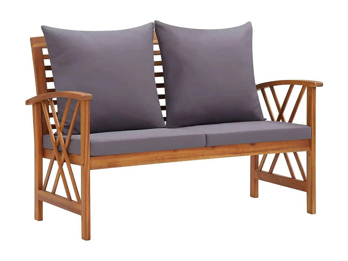Salon de jardin 4 pcs avec coussins Bois d'acacia solide 16