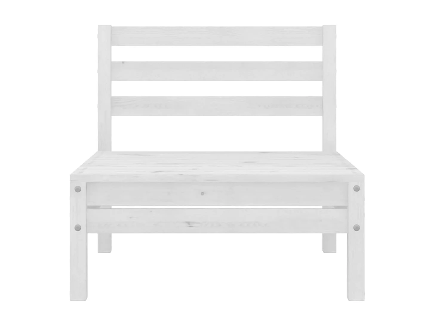 Salon de jardin 3 pcs Blanc Bois de pin massif 5
