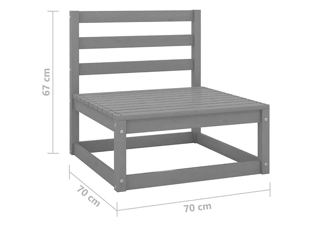 Salon de jardin 6 pcs avec coussins Bois de pin massif 88