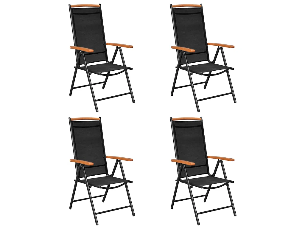 Ensemble de salle à manger de jardin 5 pcs Aluminium Noir 3