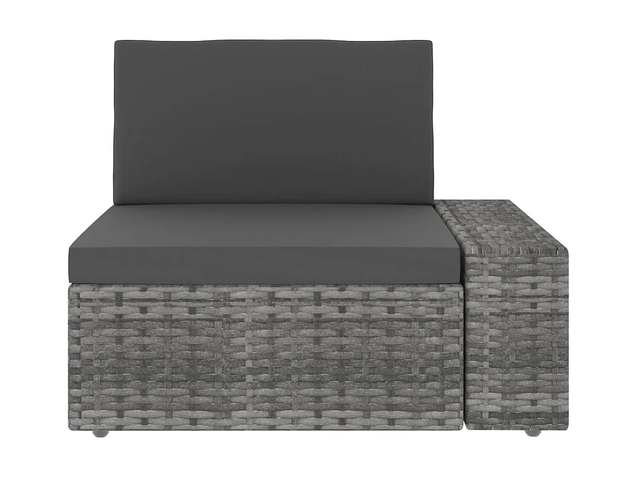 Salon de jardin 4 pcs Résine tressée Gris 2