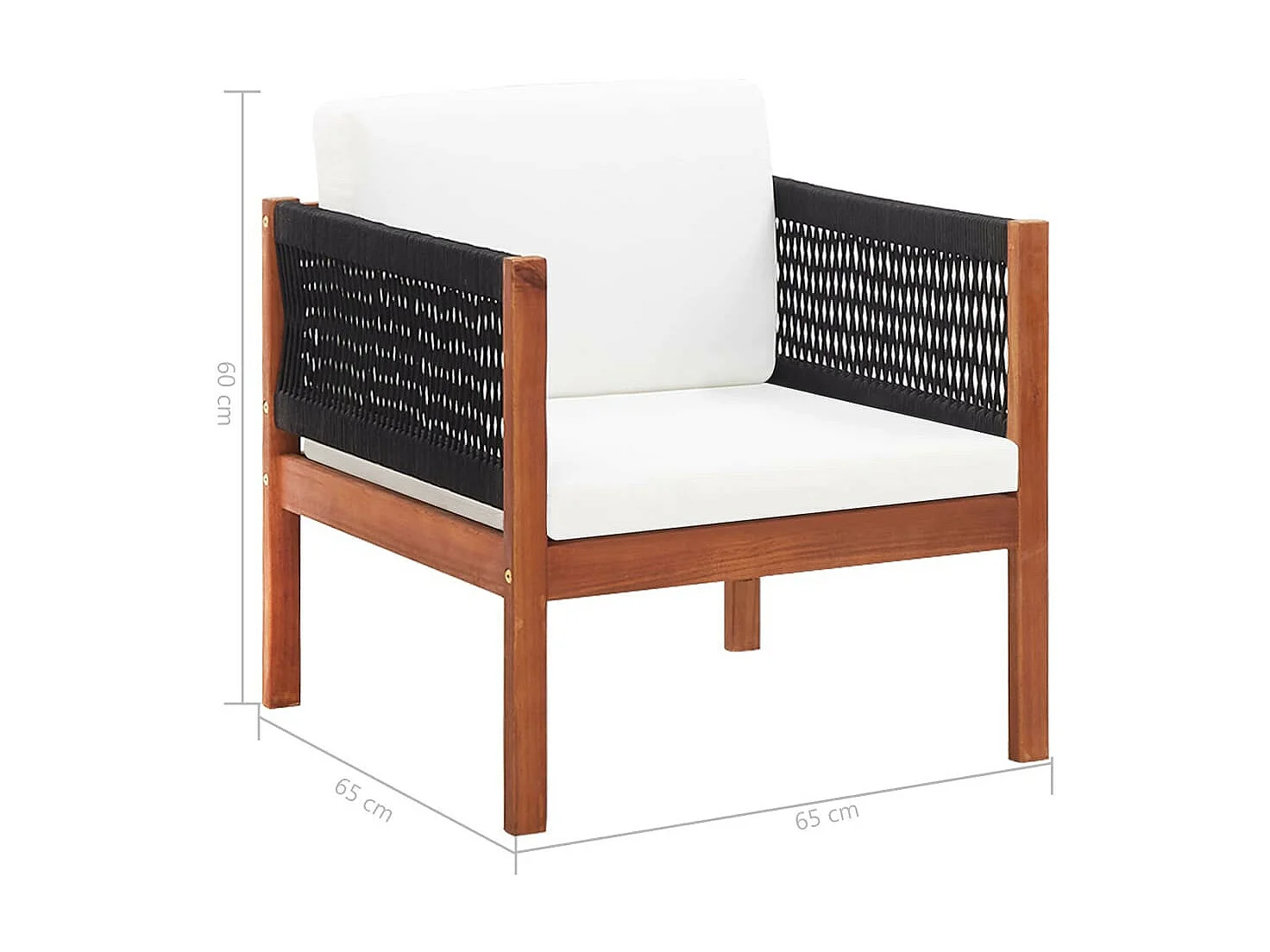 Salon de jardin 4 pcs Bois d'acacia solide 2