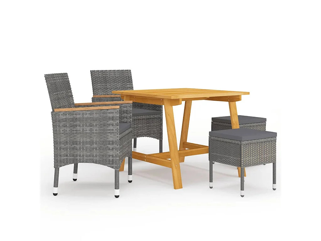 Ensemble de salle à manger de jardin 5 pcs Gris 12