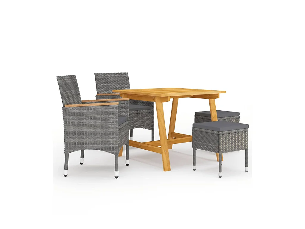 Ensemble de salle à manger de jardin 5 pcs Gris 12