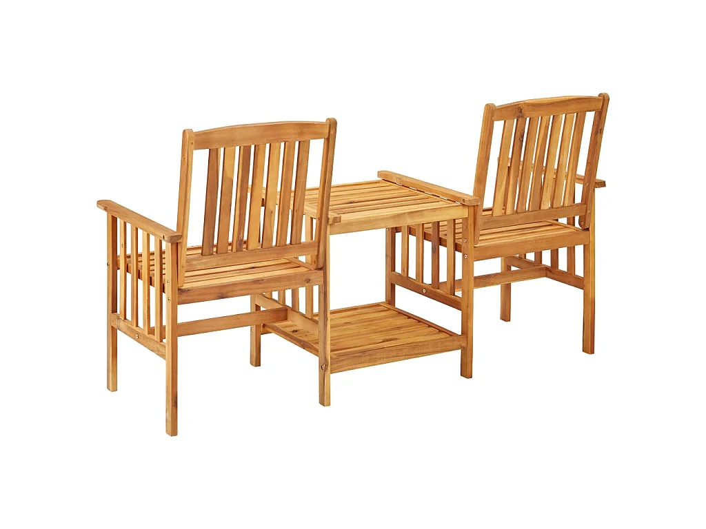 Chaises de jardin avec table à thé 159x61x92 Bois d'acacia 2