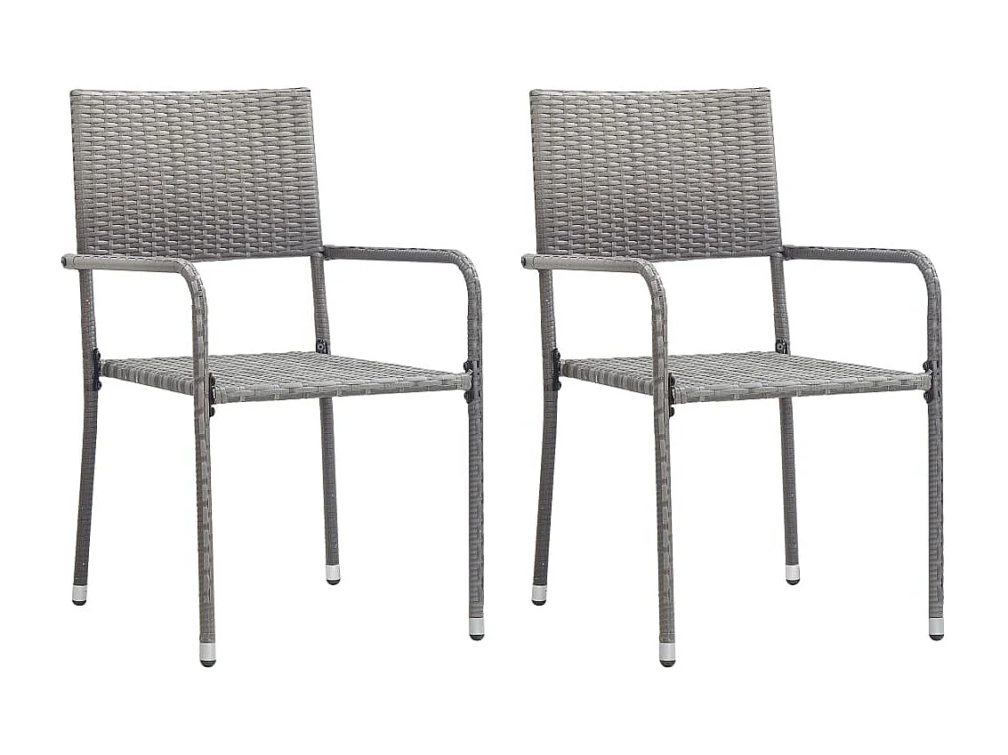 Jeu à dîner de jardin 3 pcs Résine tressée Anthracite et gris