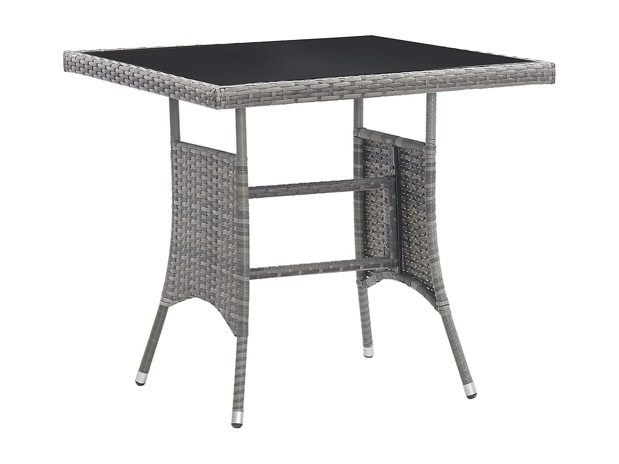 Jeu à dîner de jardin 3 pcs Résine tressée Anthracite et gris