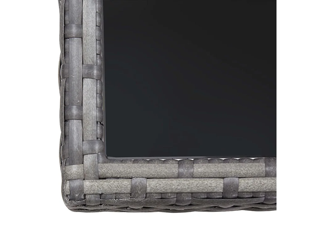 Jeu à dîner de jardin 3 pcs Résine tressée Anthracite et gris