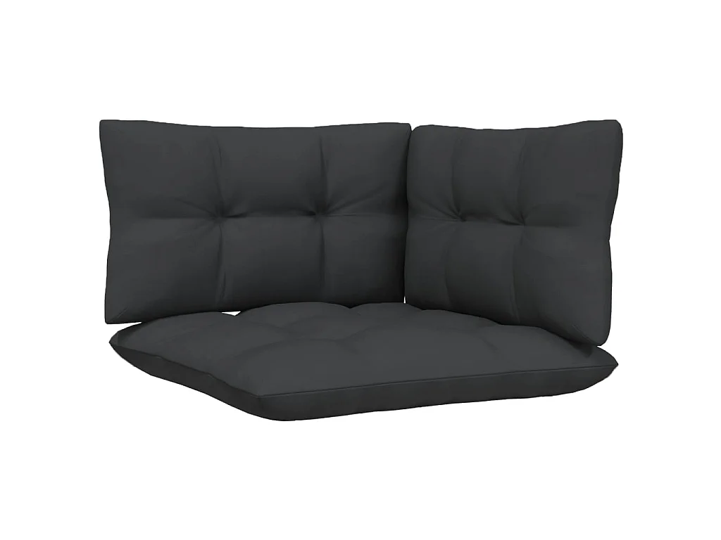 Salon de jardin 7 pcs avec coussins anthracite Bois de pin 2