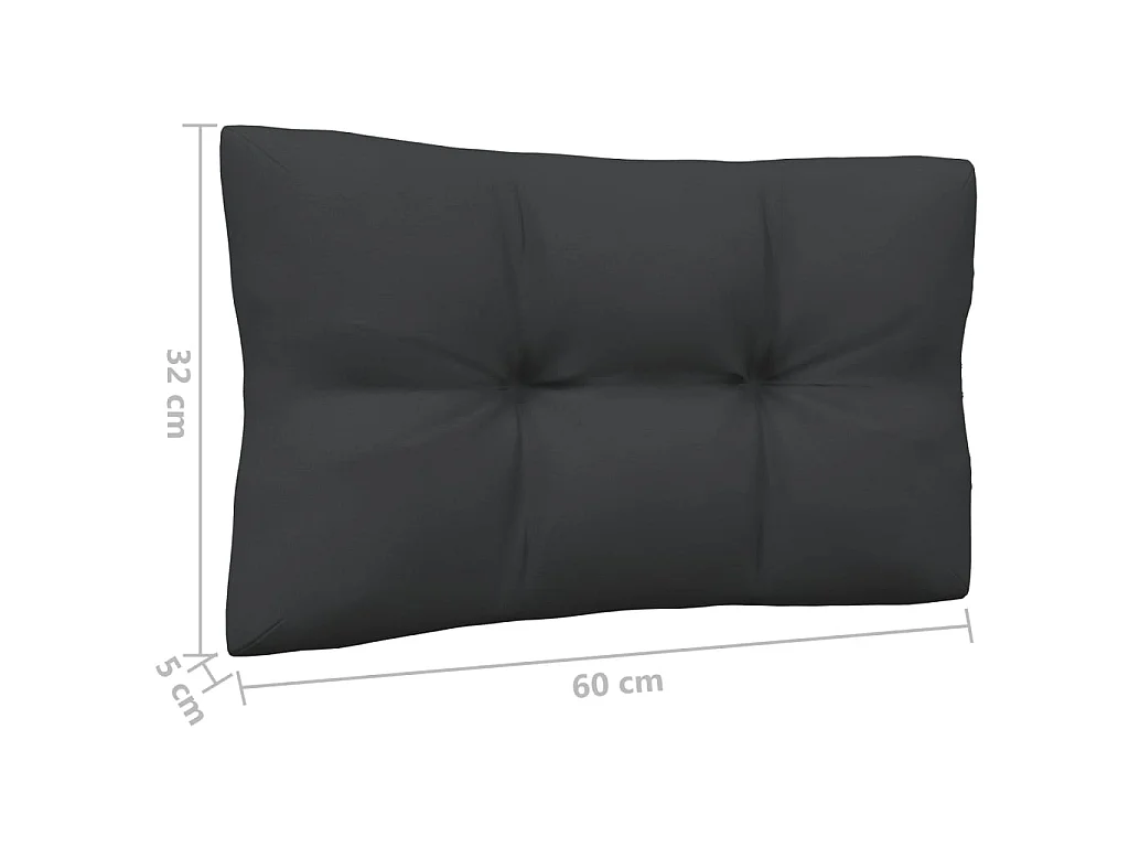 Salon de jardin 7 pcs avec coussins anthracite Bois de pin 2