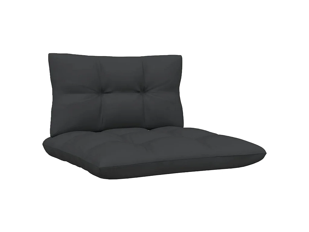 Salon de jardin 7 pcs avec coussins anthracite Bois de pin 2