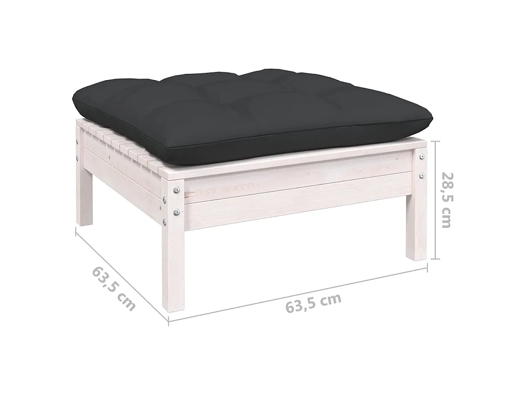 Salon de jardin 7 pcs avec coussins anthracite Bois de pin 2