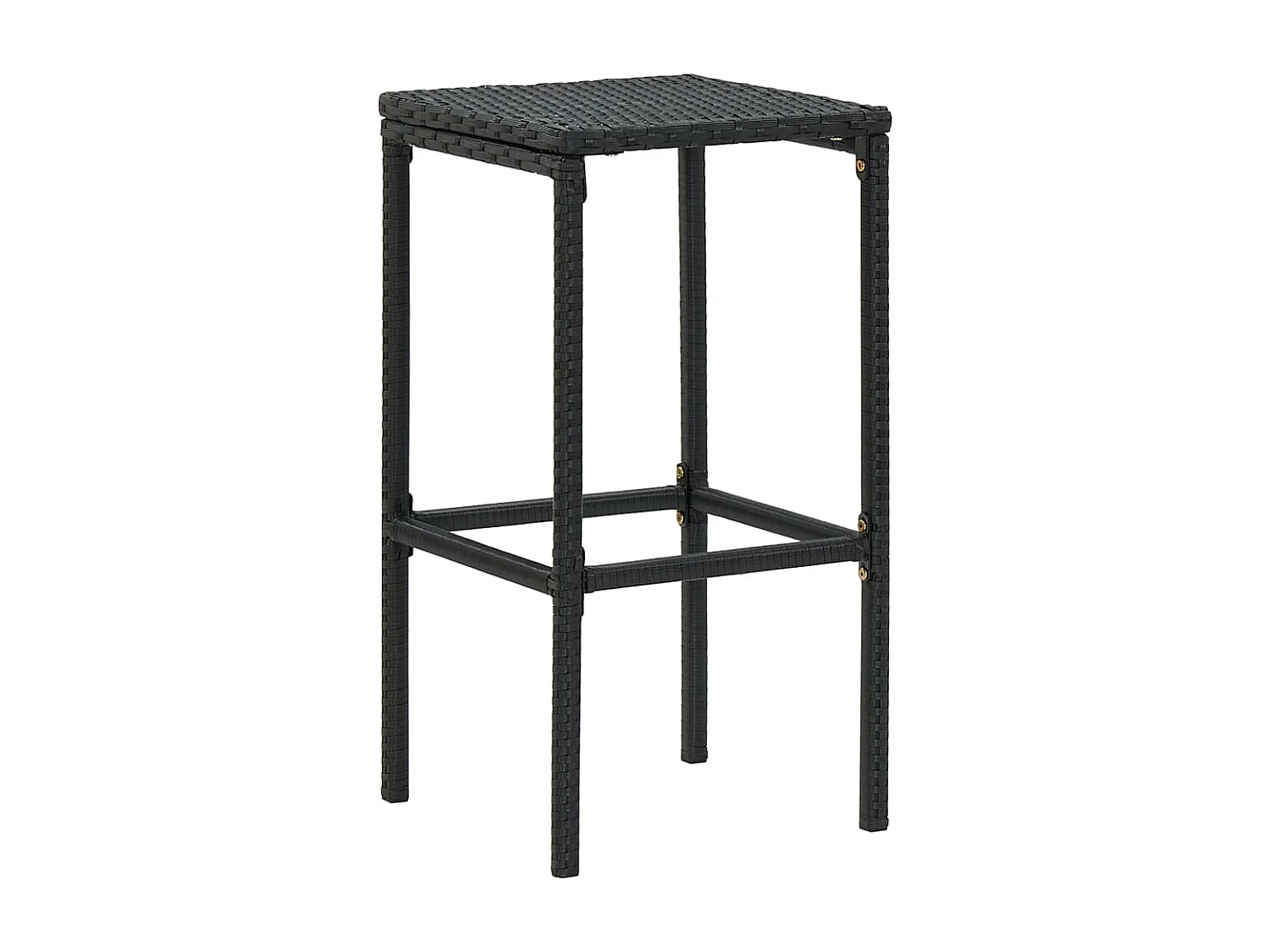 Ensemble de bar de jardin 5 pcs et coussins Résine tressée Noir 5