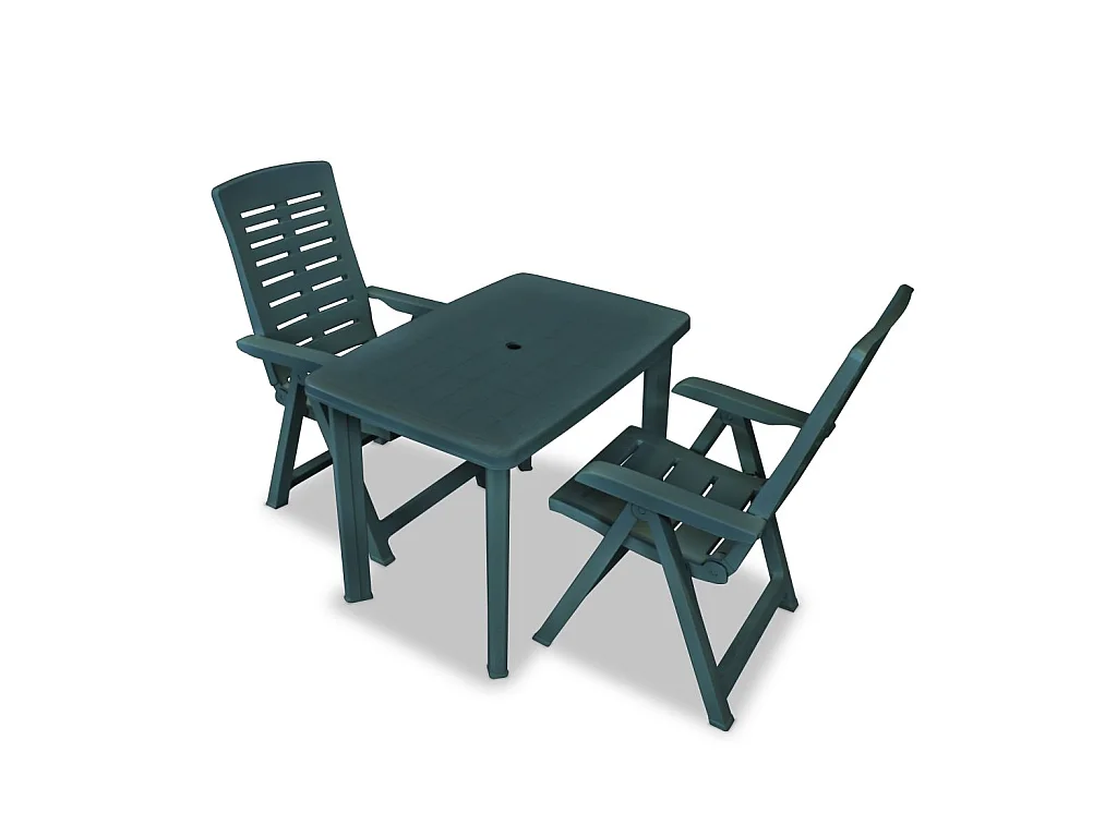 Mobilier de bistro 3 pcs Plastique Vert 2
