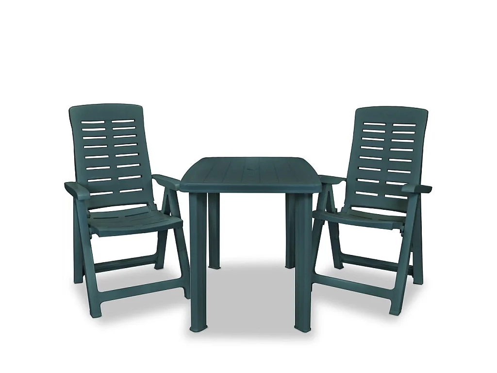 Mobilier de bistro 3 pcs Plastique Vert 2