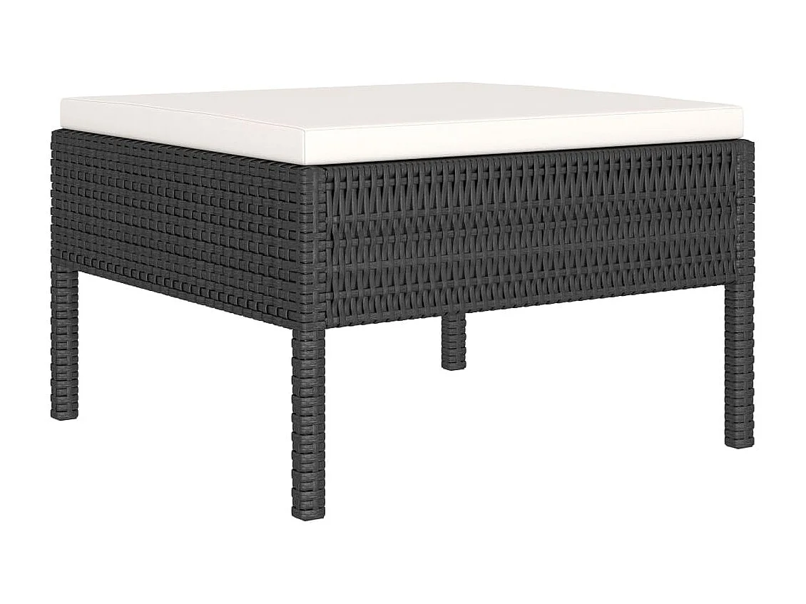 Salon de jardin 6 pcs avec coussins Résine tressée Noir 39