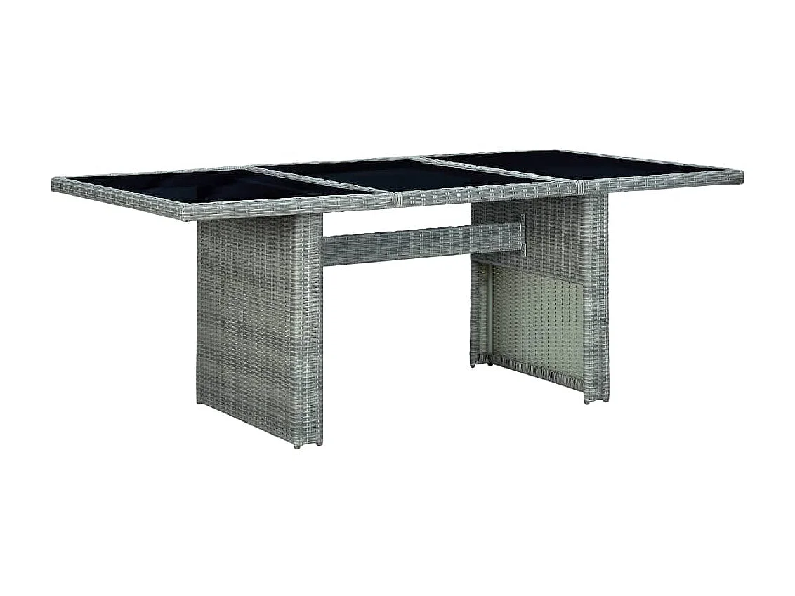 Mobilier à dîner 9 pcs avec coussins Résine tressée Gris clair 10