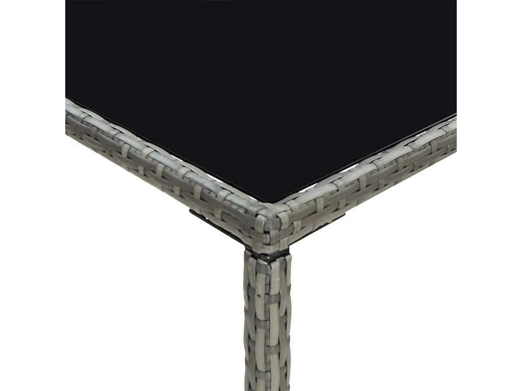 Ensemble de bar de jardin 3 pcs et coussins Résine tressée Gris 6