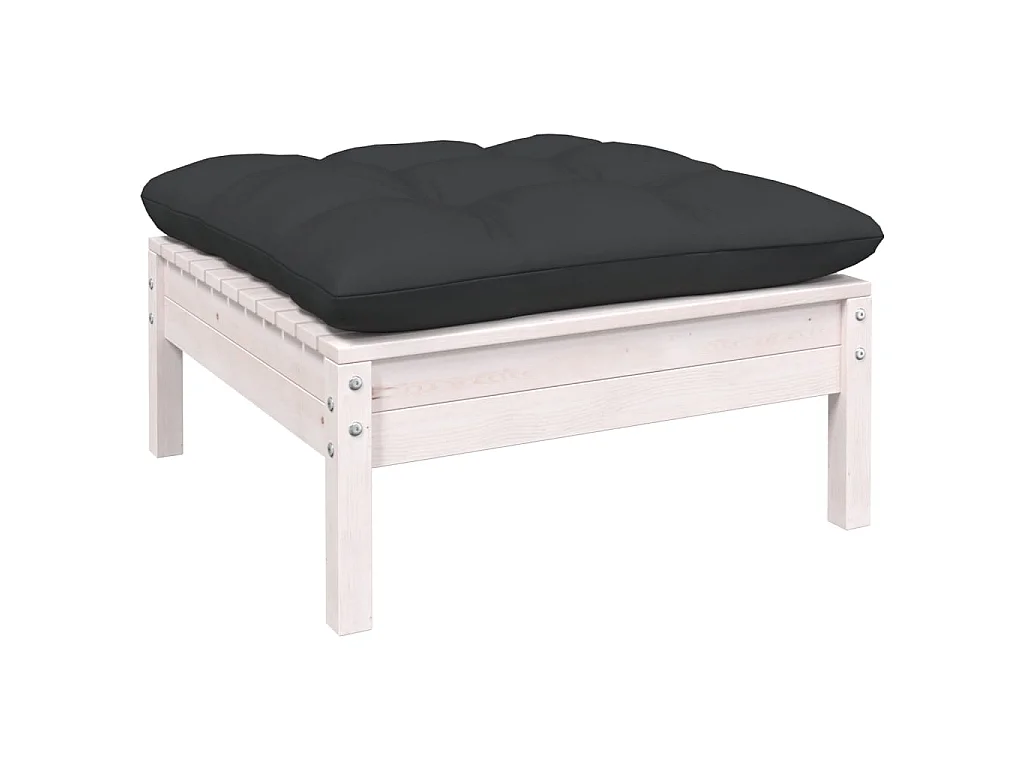 Salon de jardin 5 pcs avec coussins anthracite Bois de pin 4