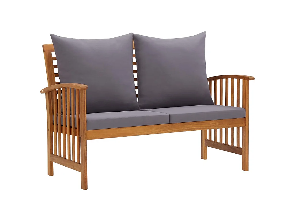 Salon de jardin 5 pcs avec coussins Bois d'acacia solide 11