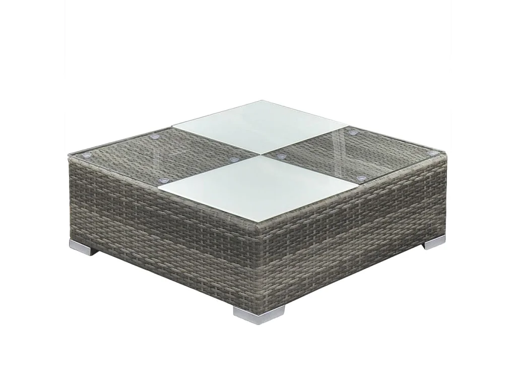 Salon de jardin 5 pcs avec coussins Résine tressée Gris 9