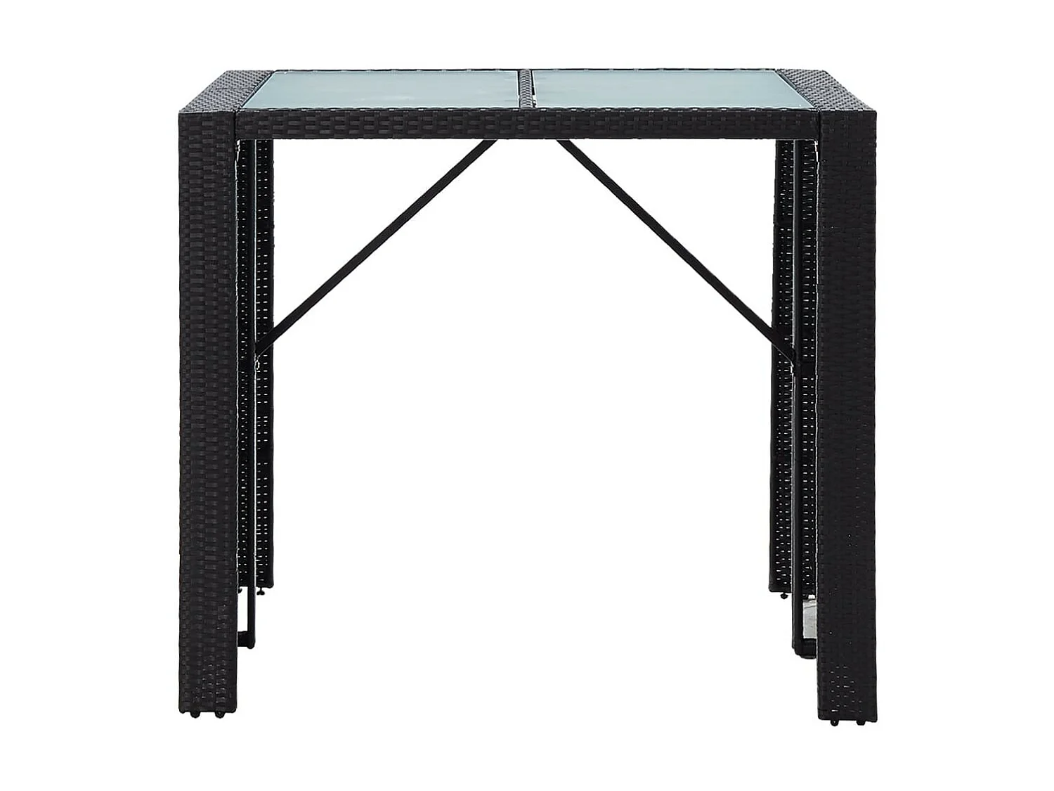 Mobilier de bar d'extérieur 5 pcs Résine tressée et verre Noir