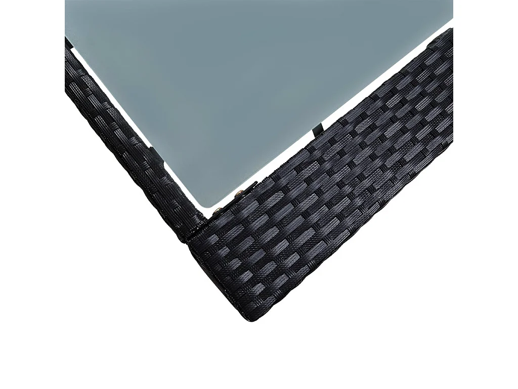 Mobilier de bar d'extérieur 5 pcs Résine tressée et verre Noir