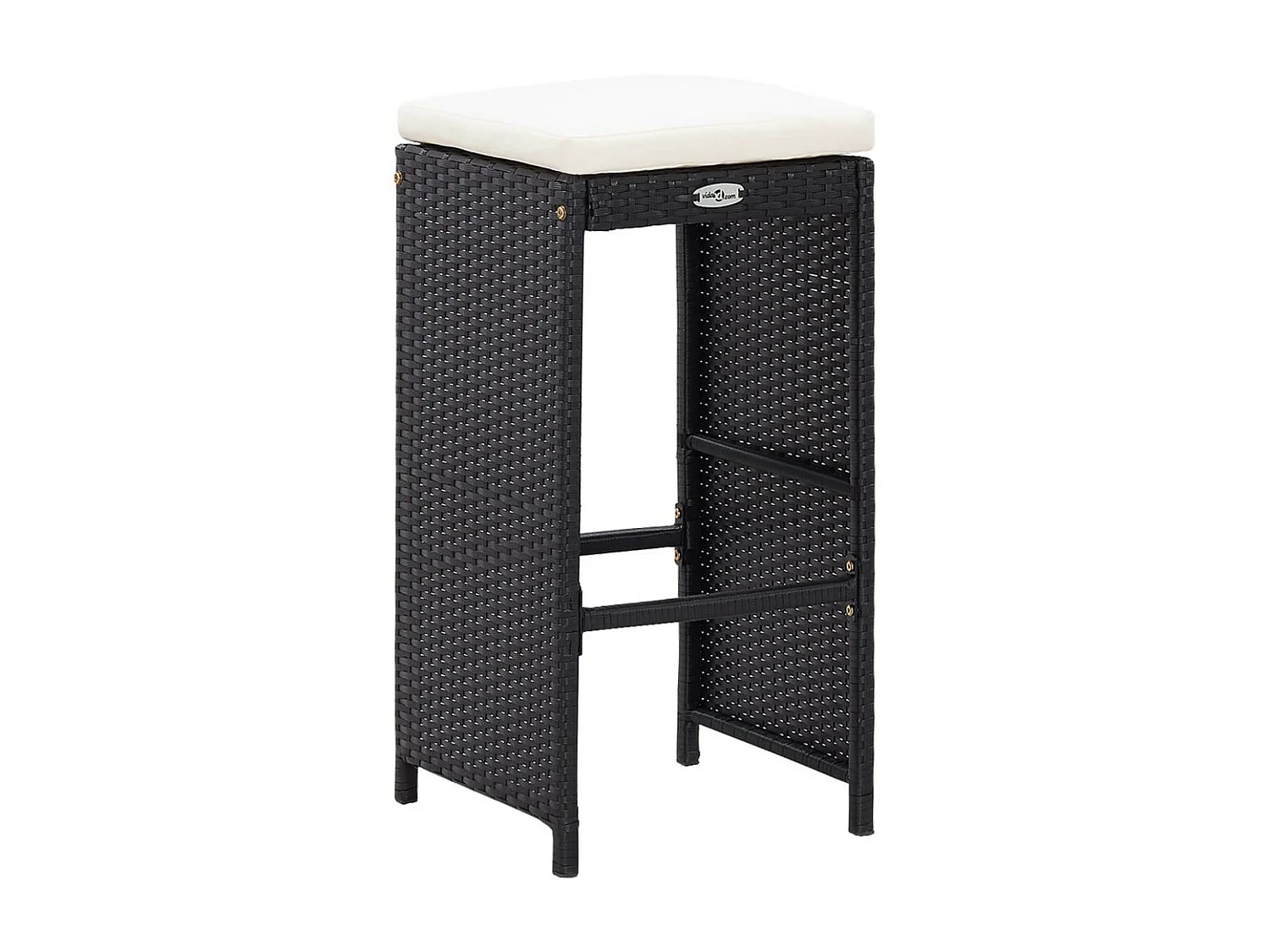 Mobilier de bar d'extérieur 5 pcs Résine tressée et verre Noir