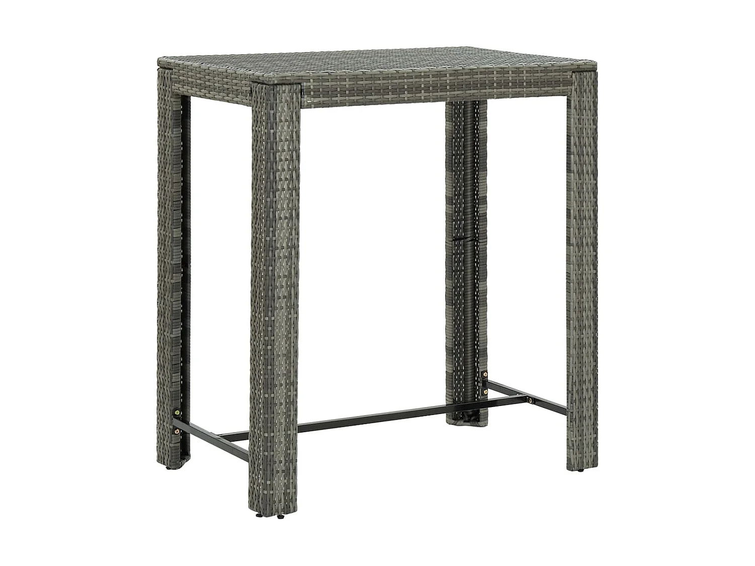 Ensemble de bar de jardin 5 pcs et coussins Résine tressée Gris 4