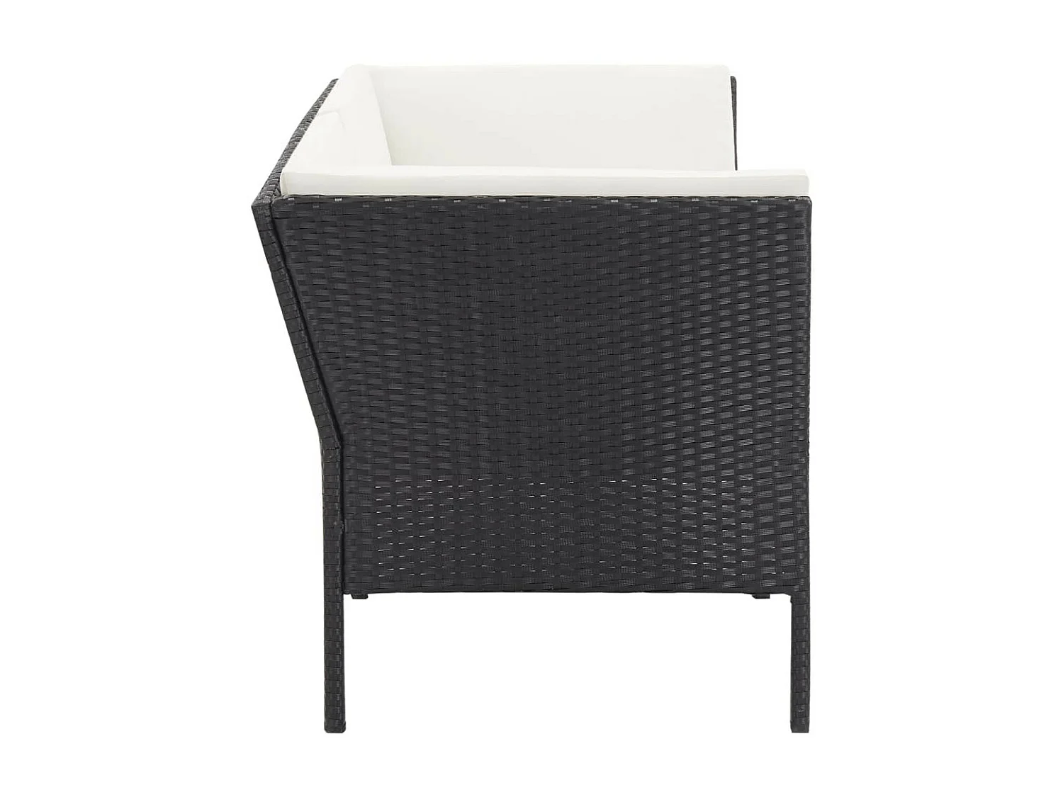 Salon de jardin 6 pcs avec coussins Résine tressée Noir 32