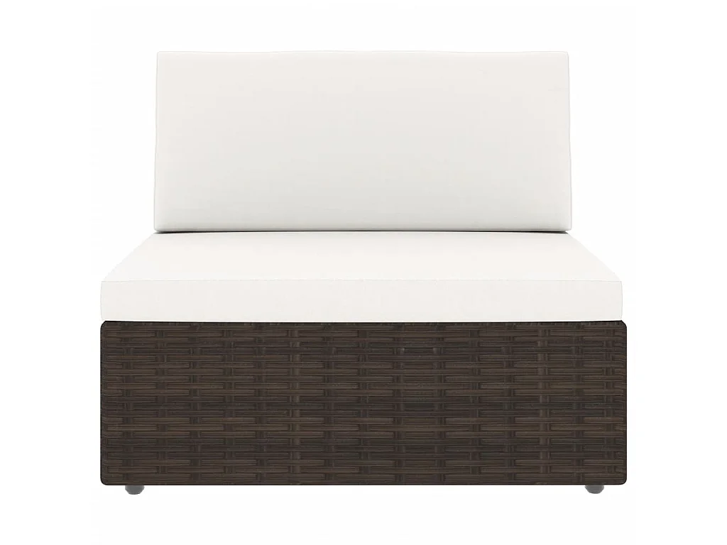 Salon de jardin 4 pcs Résine tressée Marron 2